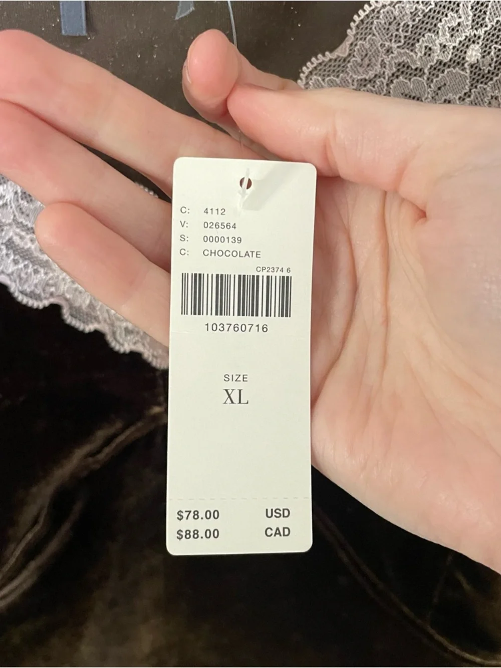 NWT Anthropologie Velvet Lace V-Neck Blouse Top XL $78 Chocolate Brown Pink